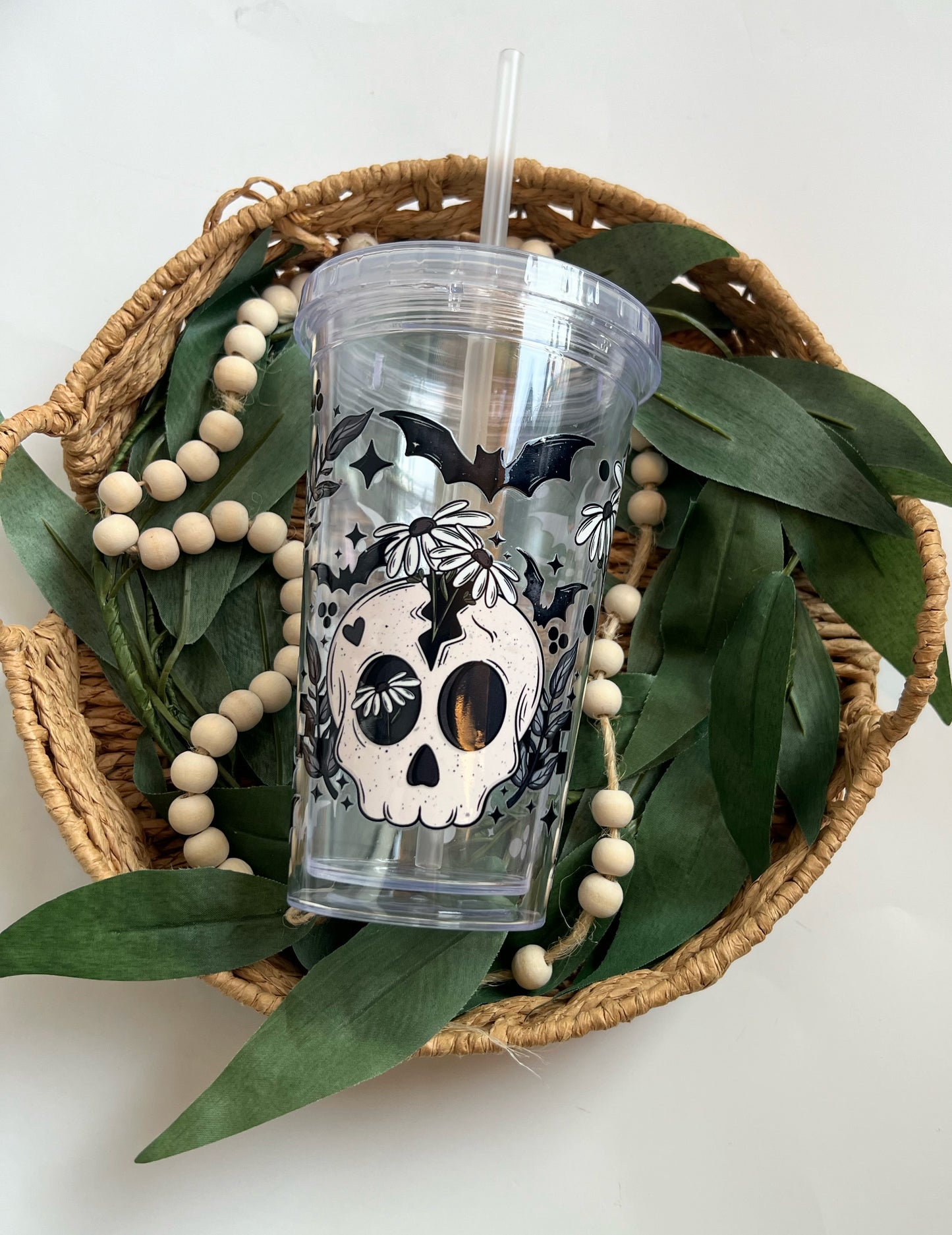 16oz Skull and Ghostie Clear Tumblers