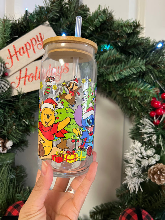 20oz Pooh & Friends Glass Can