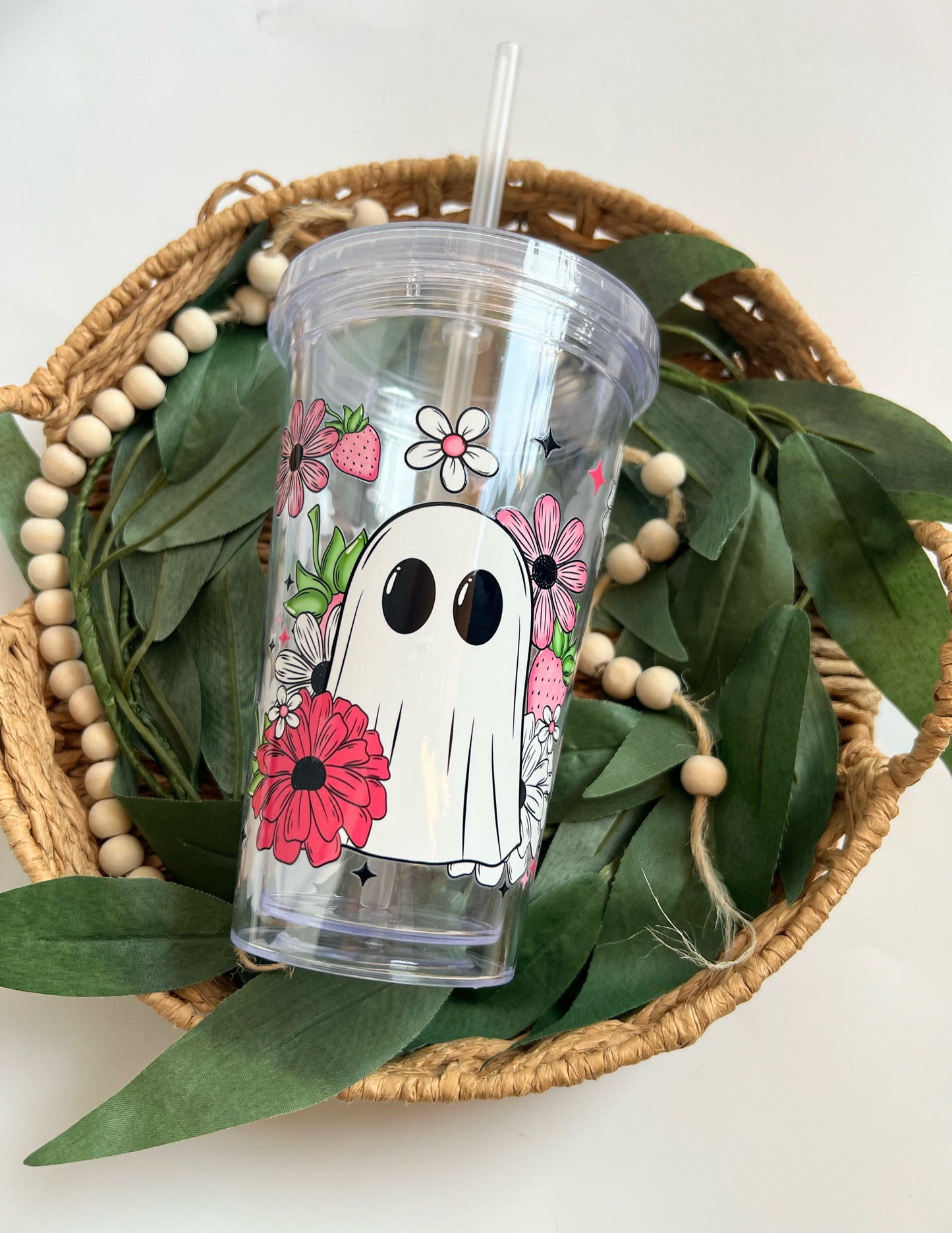 16oz Skull and Ghostie Clear Tumblers