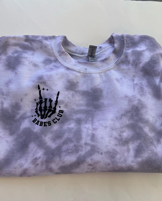 Tye Dye Spooky Babes Club Crewneck