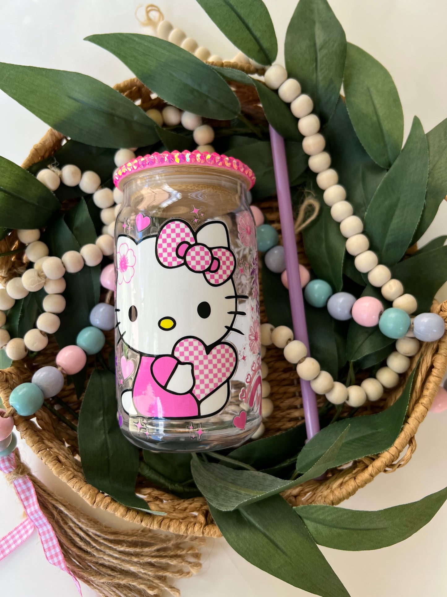 Spring HK Glass Can w/Bling Lid